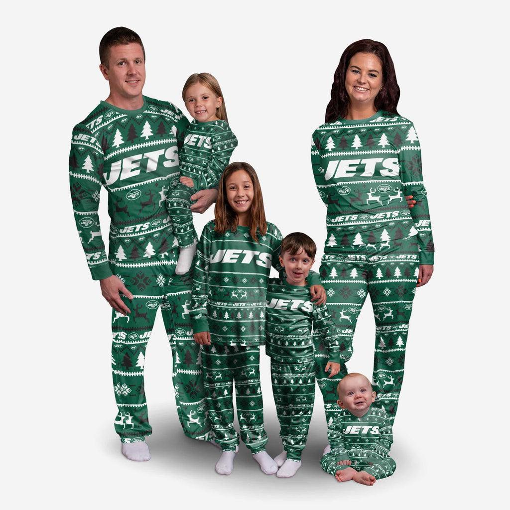 Pyjamas At Jet New York Jets Toddler Family Holiday Pajamas FOCO