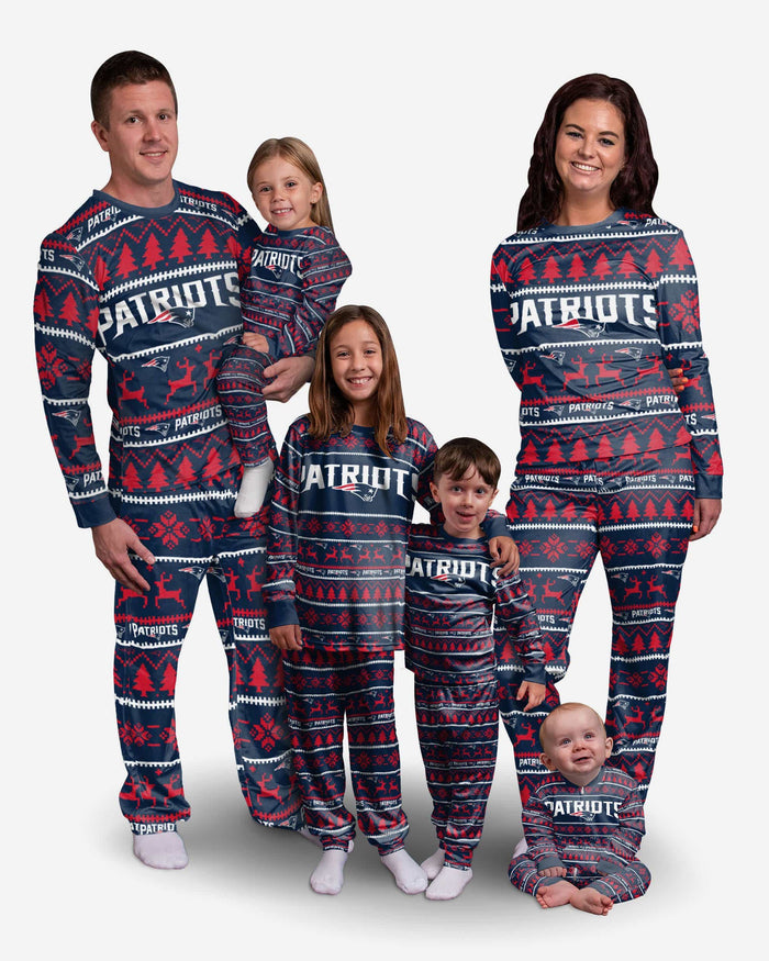 New England Patriots Youth Family Holiday Pajamas FOCO - FOCO.com