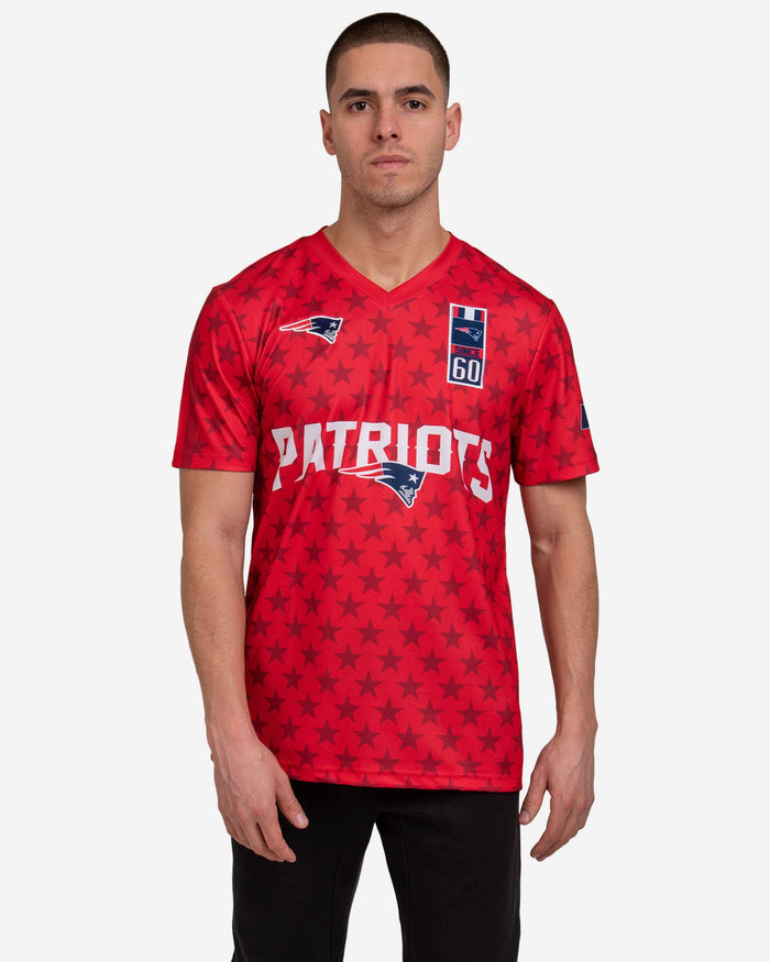 New England Patriots Short Sleeve Soccer Style Jersey FOCO S - FOCO.com