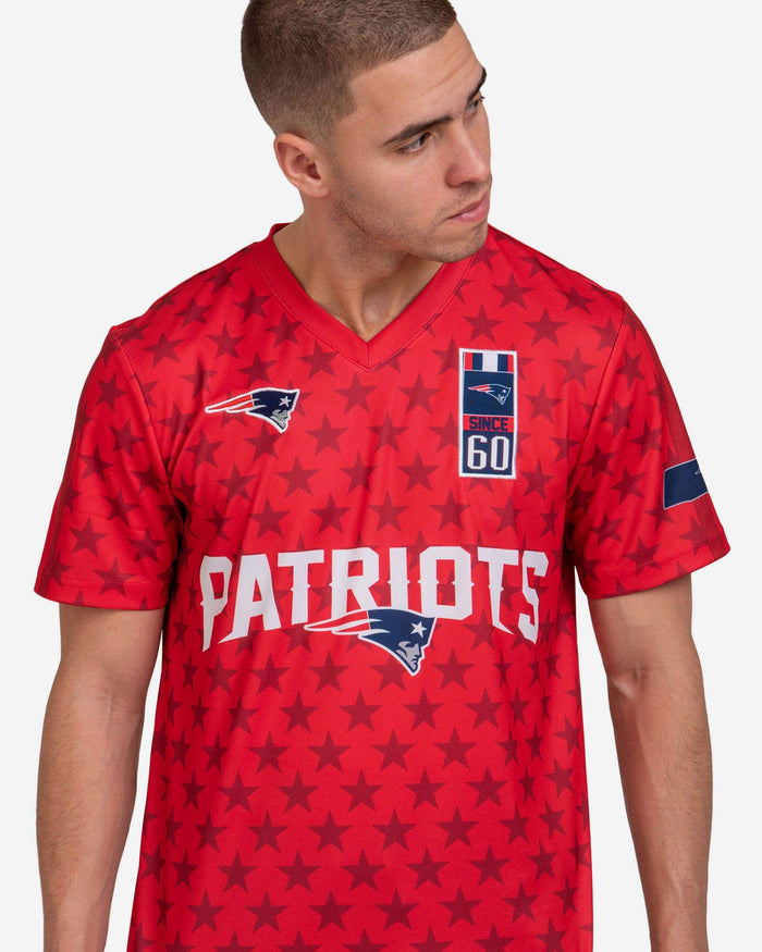 New England Patriots Short Sleeve Soccer Style Jersey FOCO - FOCO.com