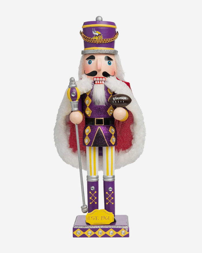 Minnesota Vikings Glitter Nutcracker FOCO - FOCO.com