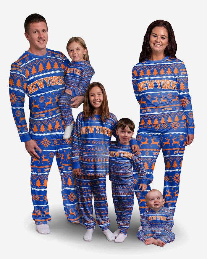 New York Knicks Youth Family Holiday Pajamas FOCO - FOCO.com