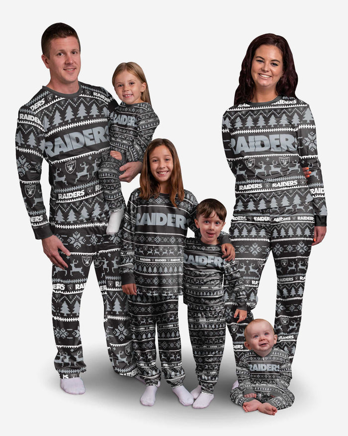 Las Vegas Raiders Youth Family Holiday Pajamas FOCO - FOCO.com