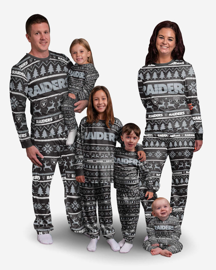 Las Vegas Raiders Toddler Family Holiday Pajamas FOCO - FOCO.com