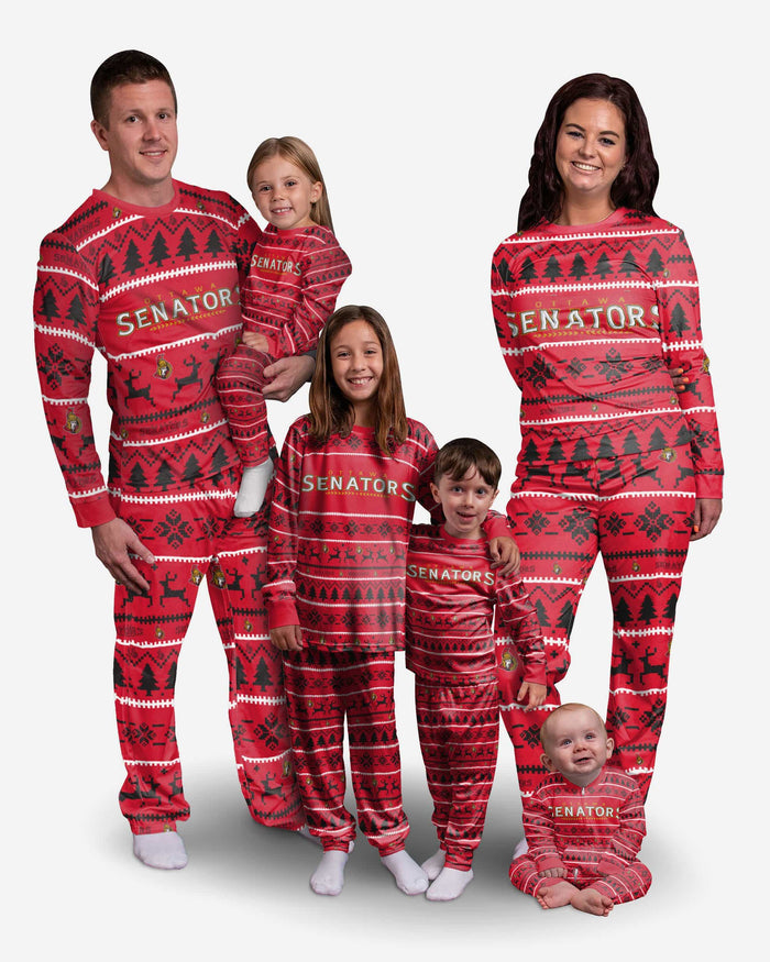 Ottawa Senators Infant Family Holiday Pajamas FOCO - FOCO.com