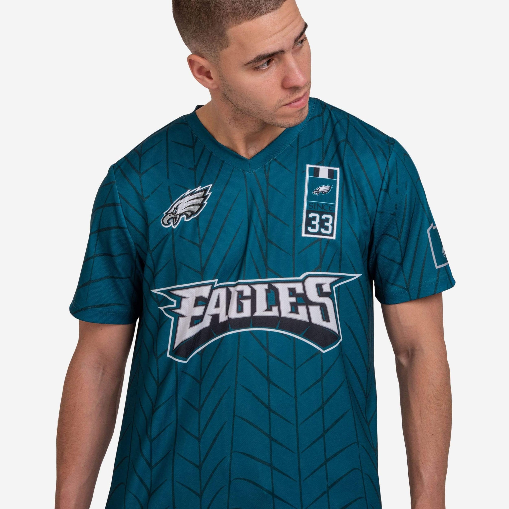 Philadelphia Eagles Short Sleeve Soccer Style Jersey FOCO Philadelphia Eagles Short Sleeve Soccer Style Jersey FOCO
