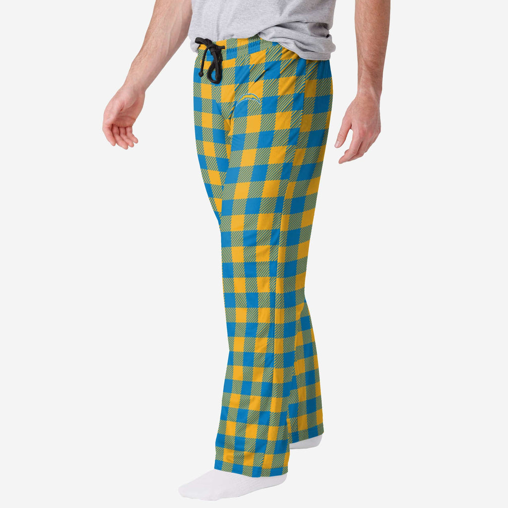 Los Angeles Chargers Buffalo Check Lounge Pants FOCO S - FOCO.com