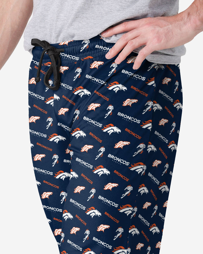 FOCO Denver Broncos Repeat Print Lounge Pants, Mens Size: M