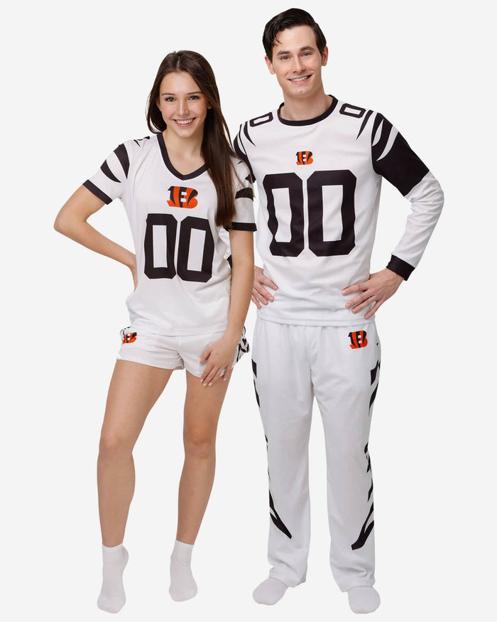 Cincinnati Bengals White Stripe Pajama Pants FOCO - FOCO.com