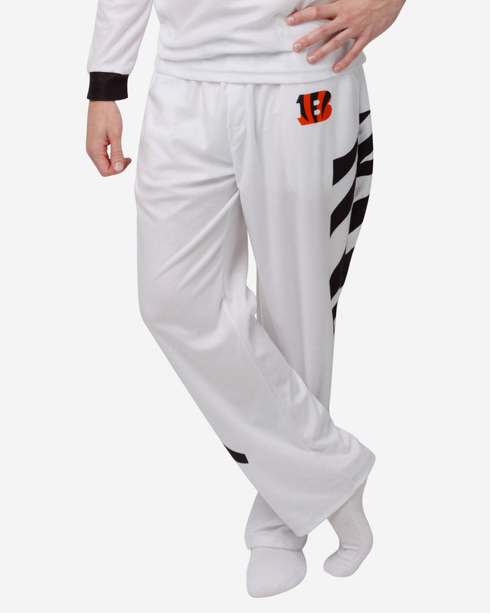 Cincinnati Bengals White Stripe Pajama Pants FOCO S - FOCO.com