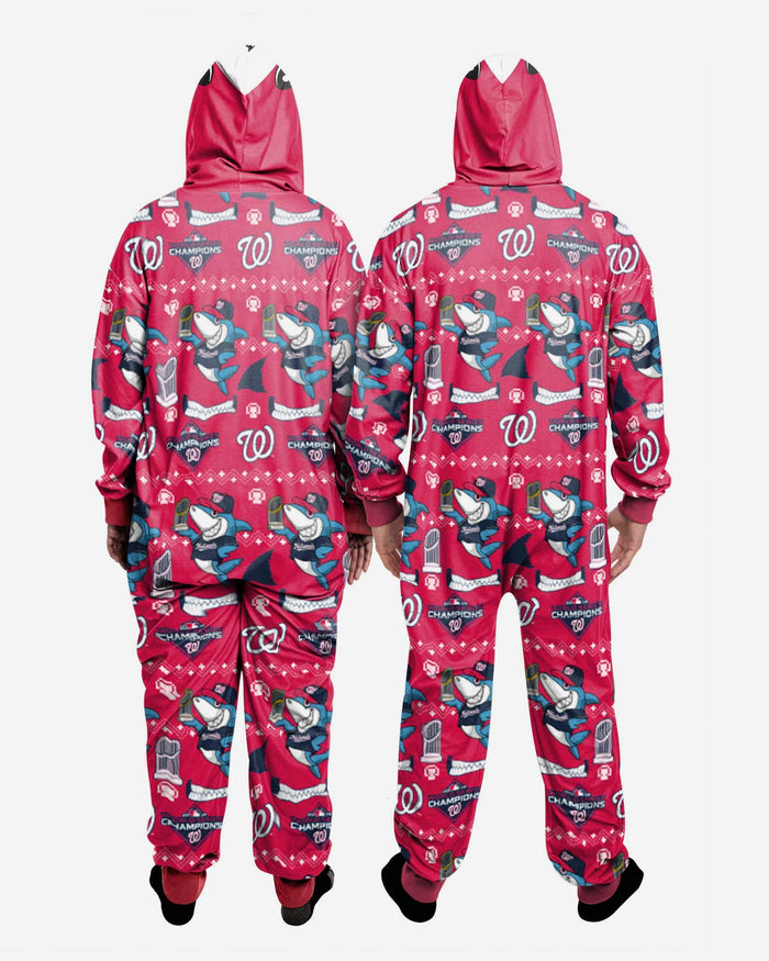 Washington Nationals 2019 World Series Champions One Piece Shark Pajamas FOCO - FOCO.com