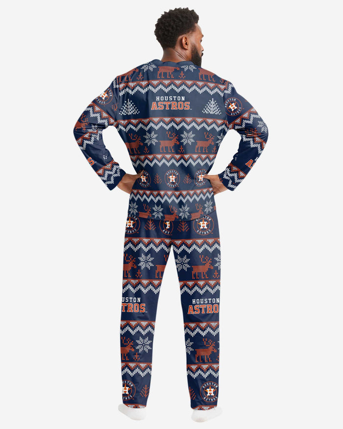 Houston Astros Mens Ugly Pattern Family Holiday Pajamas FOCO - FOCO.com