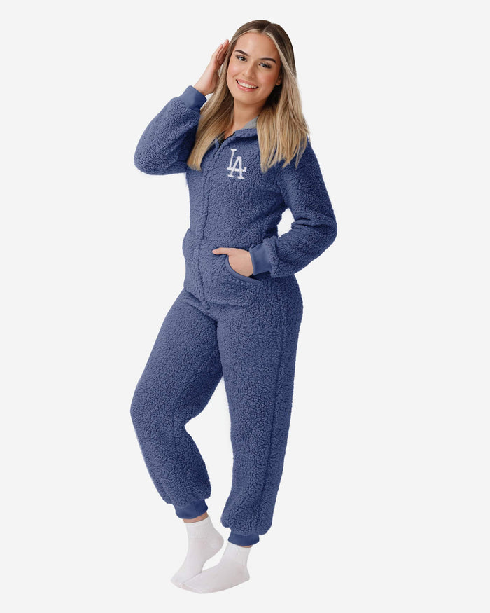 Los Angeles Dodgers Womens Sherpa One Piece Pajamas FOCO S - FOCO.com