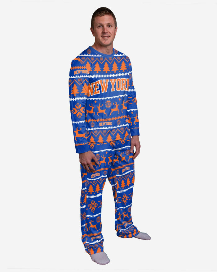 New York Knicks Family Holiday Pajamas FOCO S - FOCO.com
