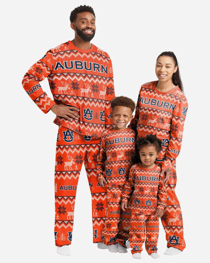 Auburn Tigers Mens Ugly Pattern Family Holiday Pajamas FOCO - FOCO.com