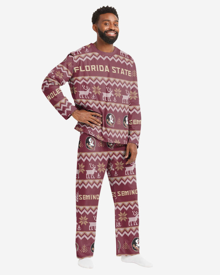 Florida State Seminoles Mens Ugly Pattern Family Holiday Pajamas FOCO S - FOCO.com