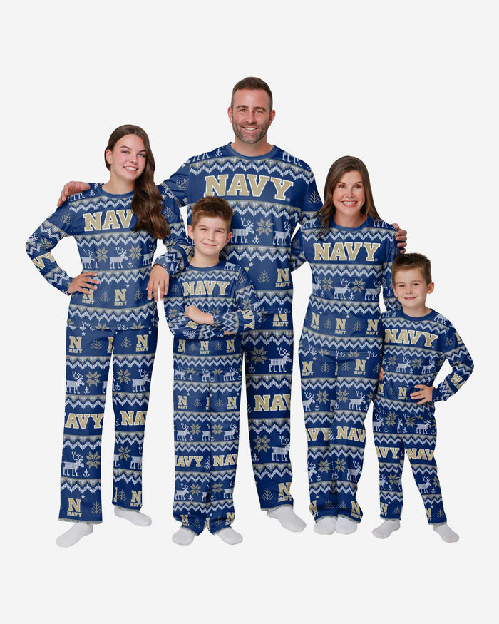 Navy Midshipmen Mens Ugly Pattern Family Holiday Pajamas FOCO - FOCO.com
