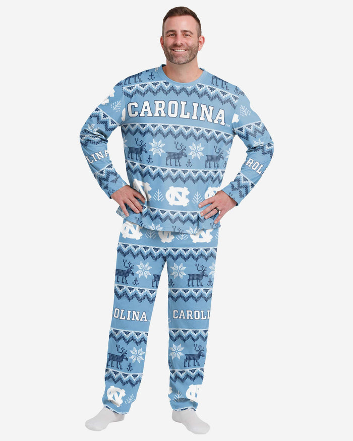 North Carolina Tar Heels Mens Ugly Pattern Family Holiday Pajamas FOCO S - FOCO.com
