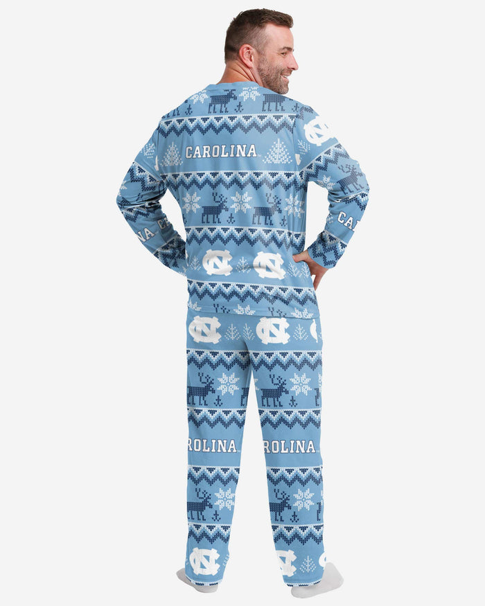 North Carolina Tar Heels Mens Ugly Pattern Family Holiday Pajamas FOCO - FOCO.com