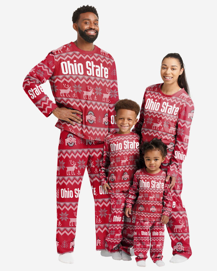 Ohio State Buckeyes Mens Ugly Pattern Family Holiday Pajamas FOCO - FOCO.com