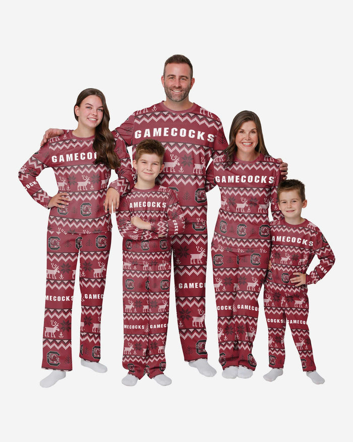 South Carolina Gamecocks Mens Ugly Pattern Family Holiday Pajamas FOCO - FOCO.com