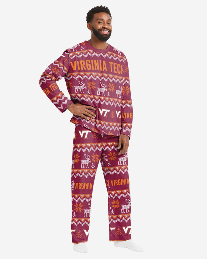 Virginia Tech Hokies Mens Ugly Pattern Family Holiday Pajamas FOCO S - FOCO.com