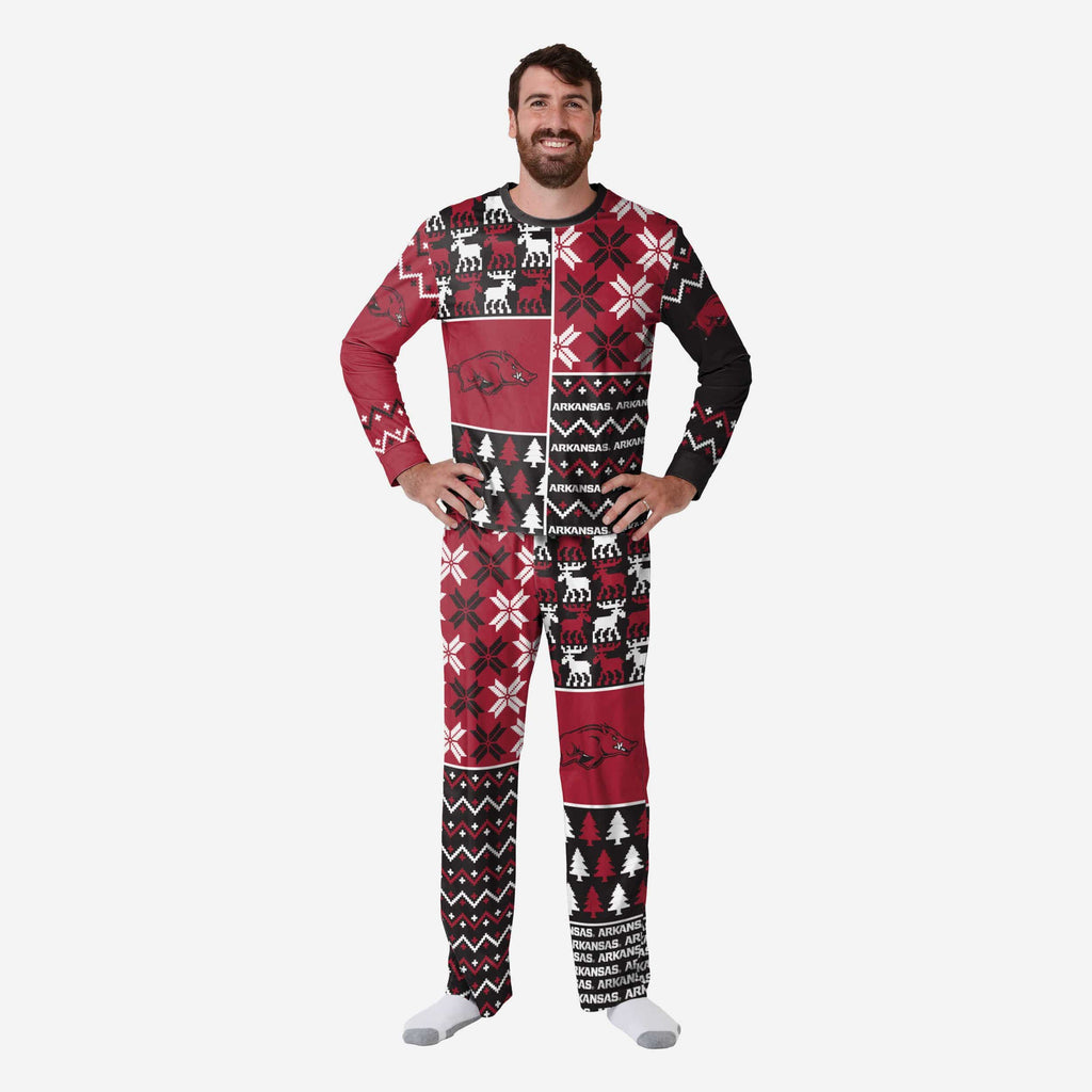 Arkansas Razorbacks Mens Busy Block Family Holiday Pajamas FOCO S - FOCO.com