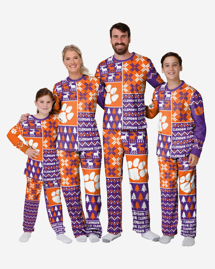 Clemson Tigers Womens Busy Block Family Holiday Pajamas FOCO - FOCO.com