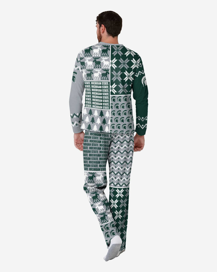 Michigan State Spartans Mens Busy Block Family Holiday Pajamas FOCO - FOCO.com