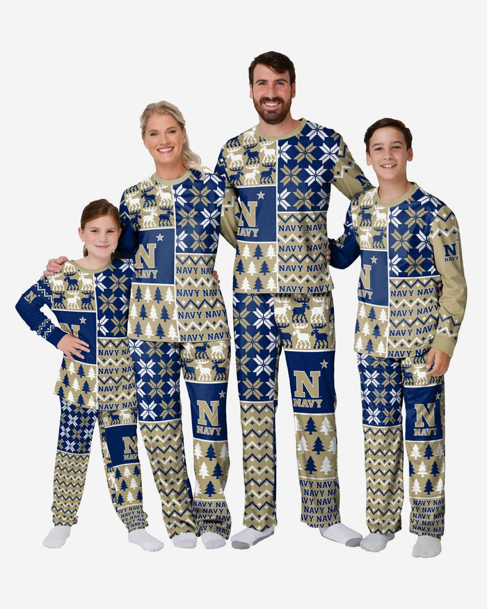 Navy Midshipmen Infant Busy Block Family Holiday Pajamas FOCO - FOCO.com