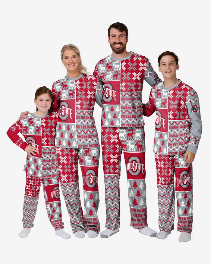 Ohio State Buckeyes Youth Busy Block Family Holiday Pajamas FOCO - FOCO.com