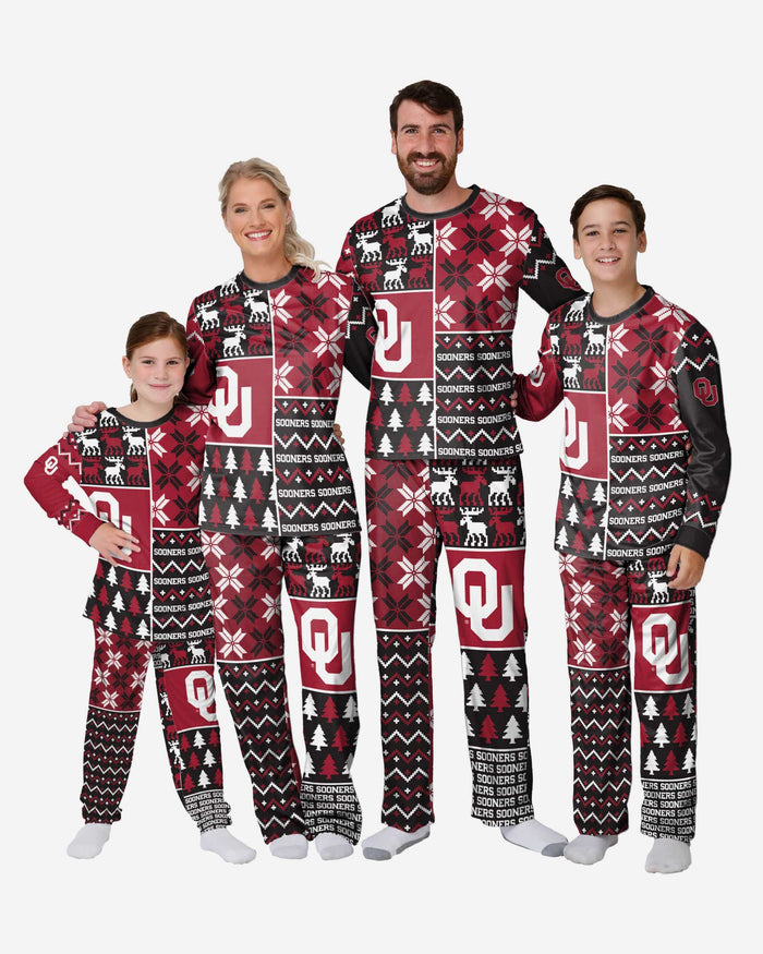 Oklahoma Sooners Mens Busy Block Family Holiday Pajamas FOCO - FOCO.com