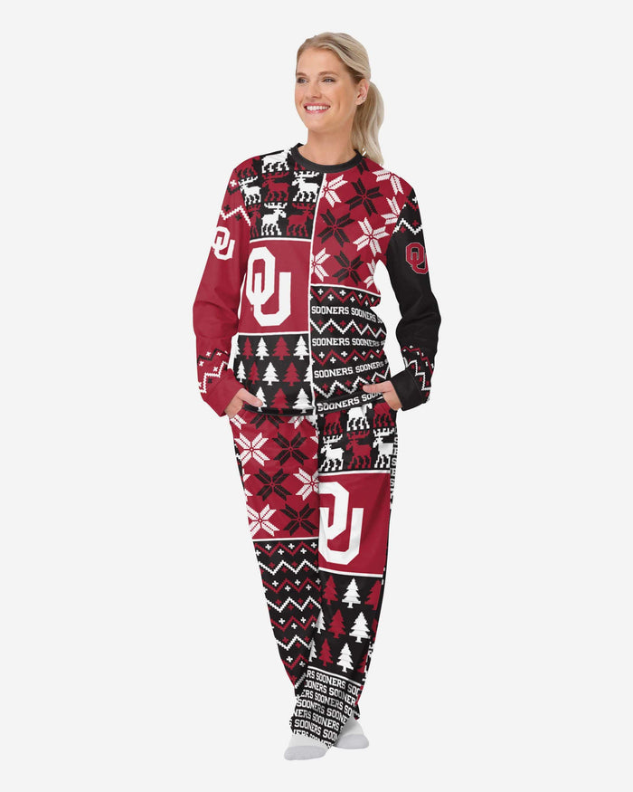 Oklahoma Sooners Womens Busy Block Family Holiday Pajamas FOCO S - FOCO.com