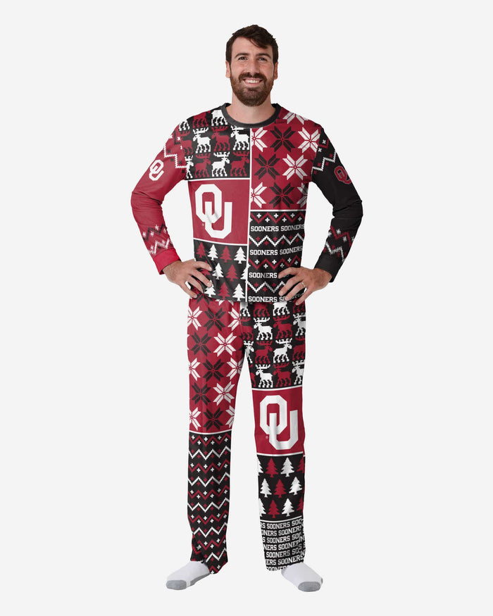 Oklahoma Sooners Mens Busy Block Family Holiday Pajamas FOCO S - FOCO.com