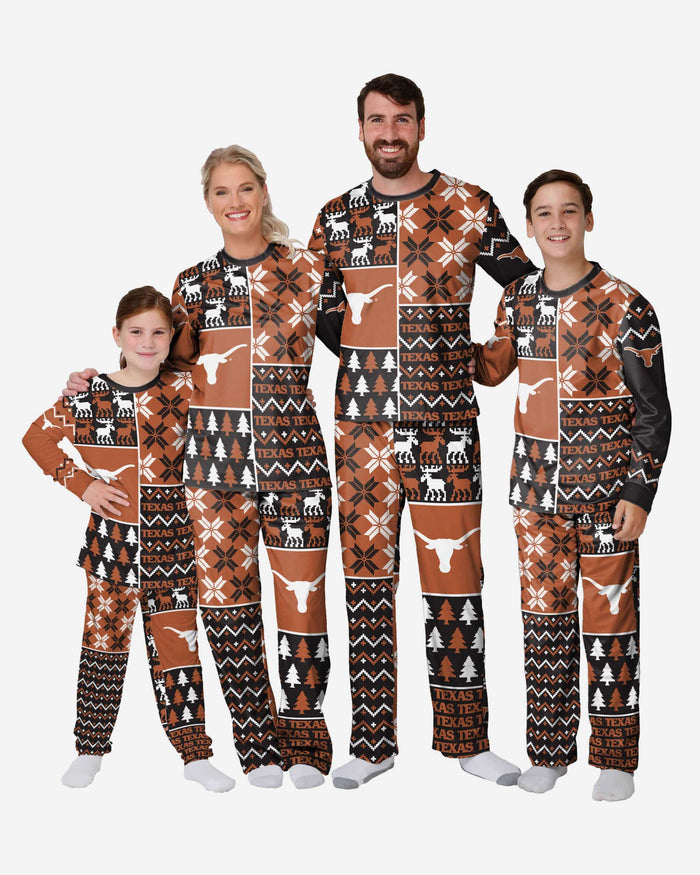 Texas Longhorns Mens Busy Block Family Holiday Pajamas FOCO - FOCO.com