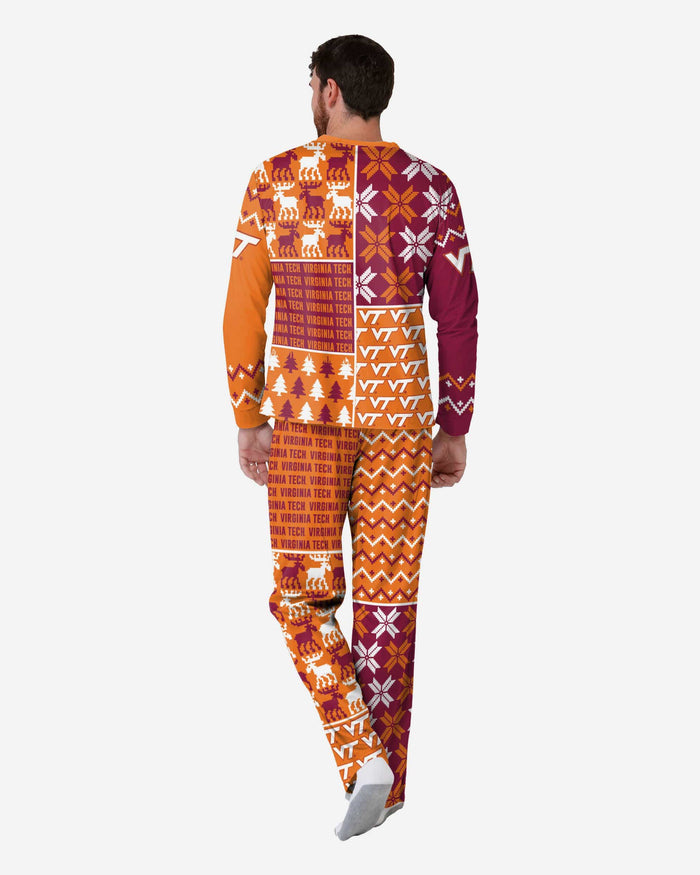 Virginia Tech Hokies Mens Busy Block Family Holiday Pajamas FOCO - FOCO.com