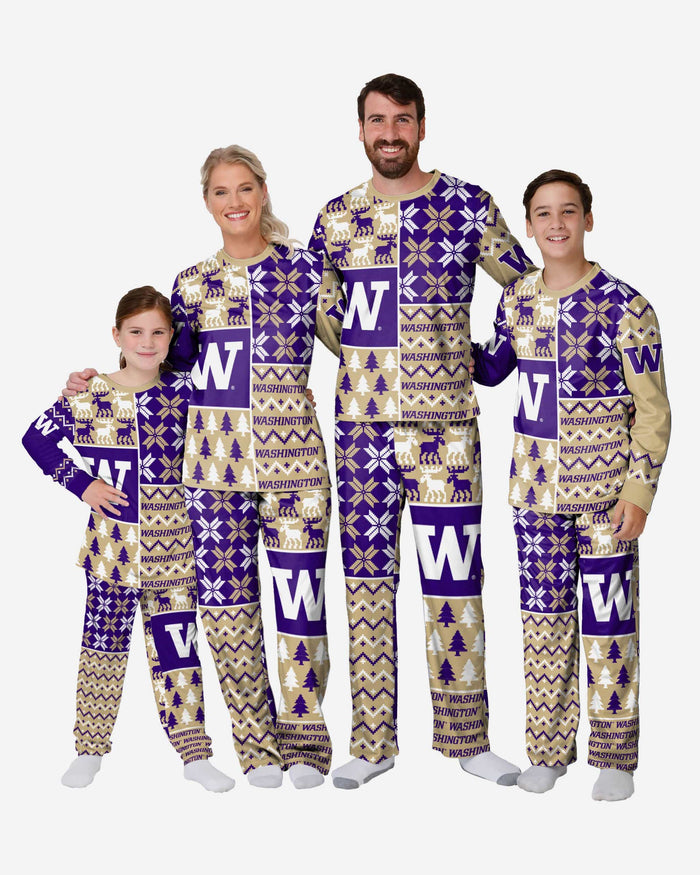 Washington Huskies Womens Busy Block Family Holiday Pajamas FOCO - FOCO.com