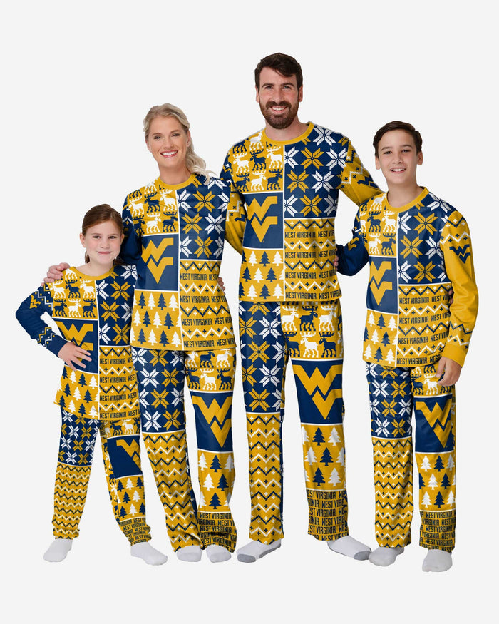 West Virginia Mountaineers Infant Busy Block Family Holiday Pajamas FOCO - FOCO.com