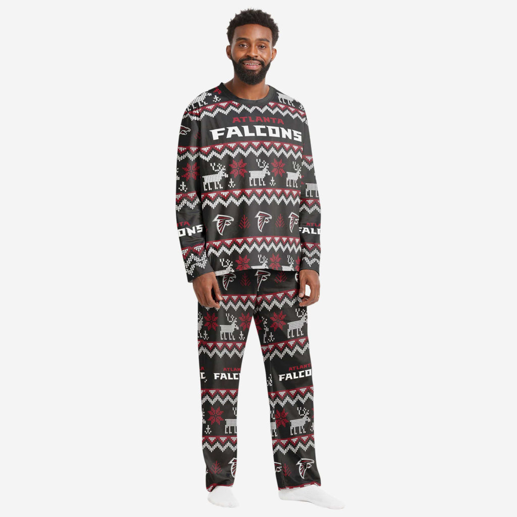 Atlanta Falcons Mens Ugly Pattern Family Holiday Pajamas FOCO S - FOCO.com