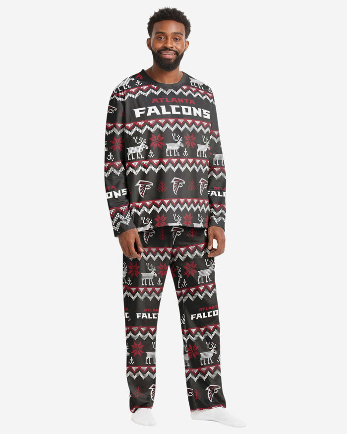 Atlanta Falcons Mens Ugly Pattern Family Holiday Pajamas FOCO S - FOCO.com