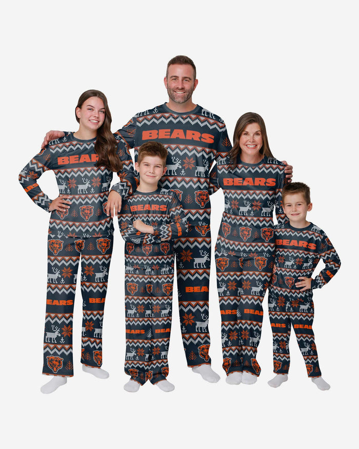 Chicago Bears Mens Ugly Pattern Family Holiday Pajamas FOCO - FOCO.com