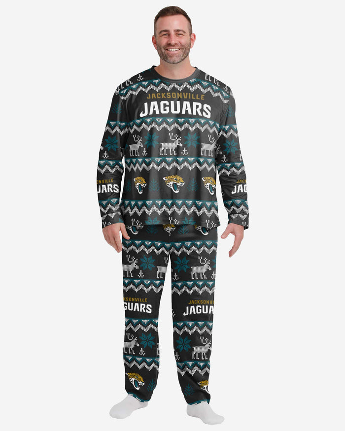 Jacksonville Jaguars Mens Ugly Pattern Family Holiday Pajamas FOCO S - FOCO.com