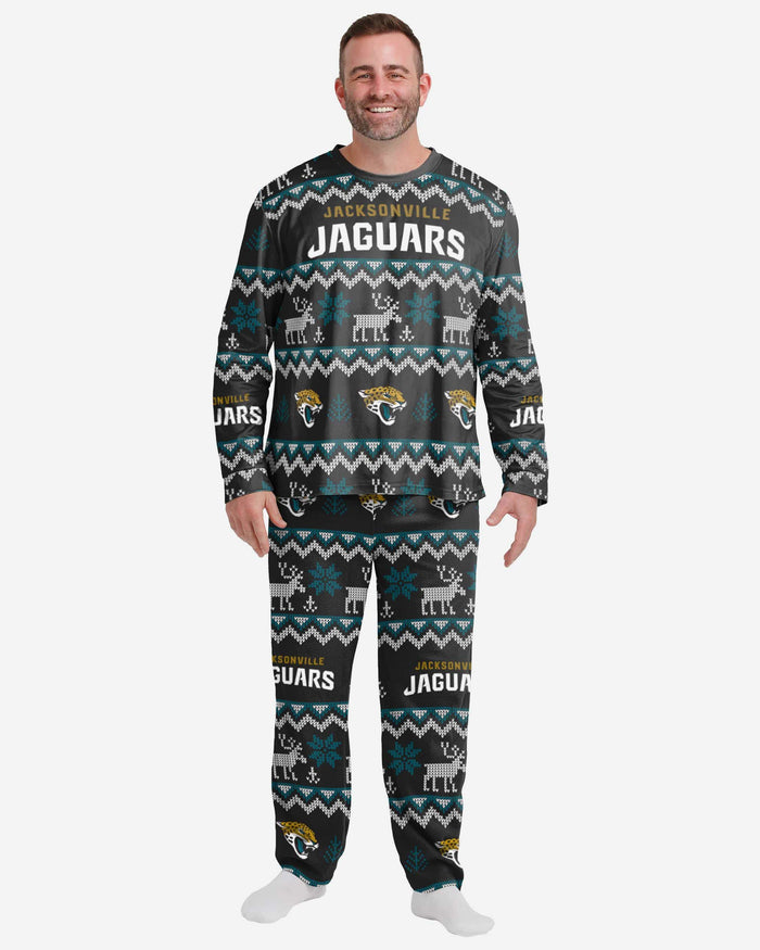 Jacksonville Jaguars Mens Ugly Pattern Family Holiday Pajamas FOCO S - FOCO.com
