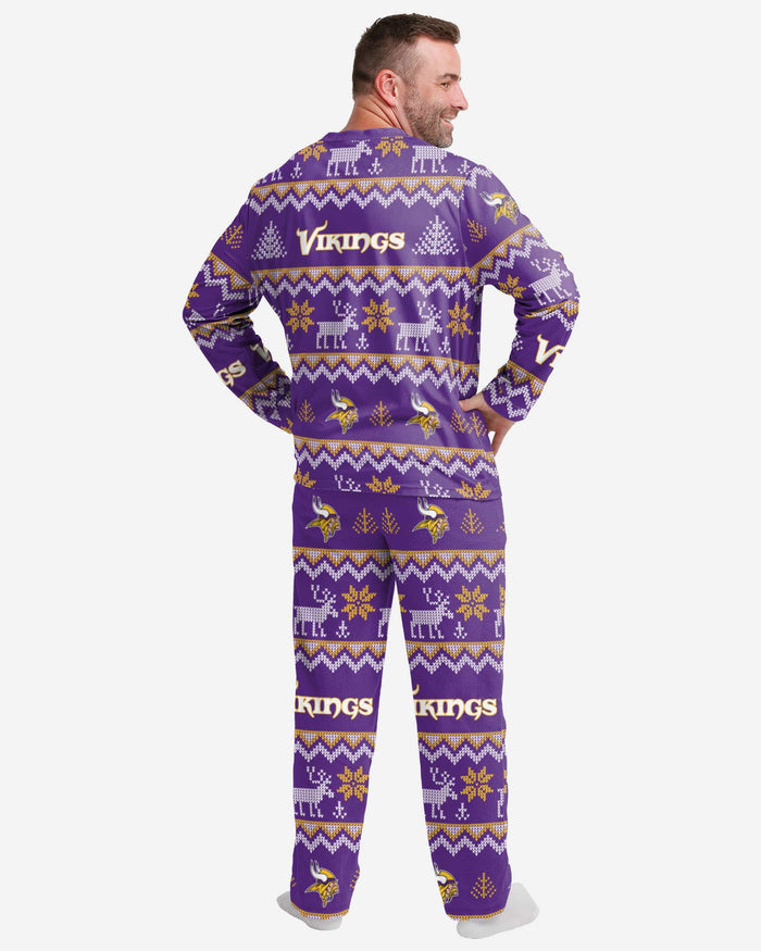 Minnesota Vikings Mens Ugly Pattern Family Holiday Pajamas FOCO - FOCO.com