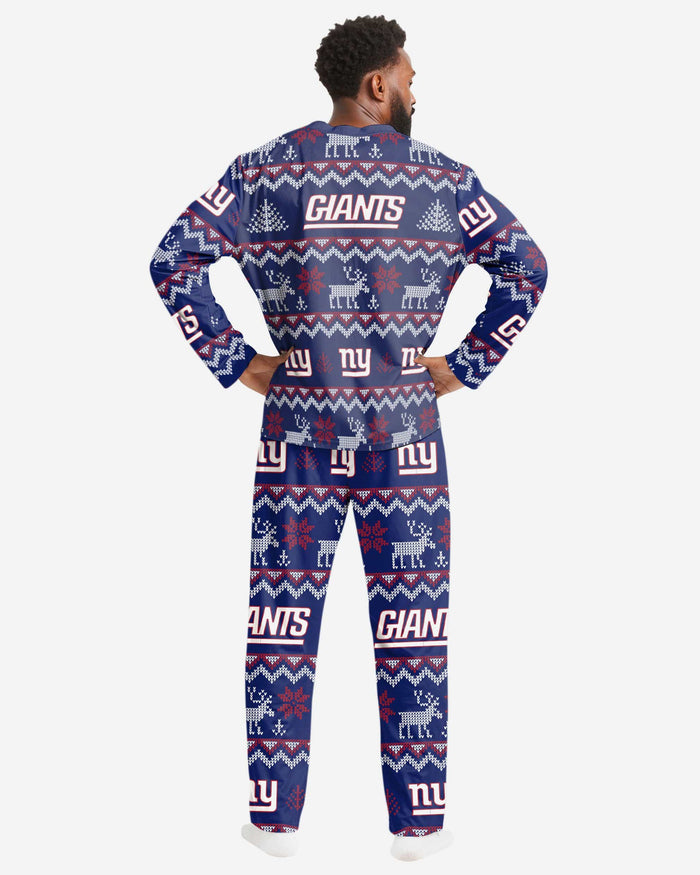 New York Giants Mens Ugly Pattern Family Holiday Pajamas FOCO - FOCO.com