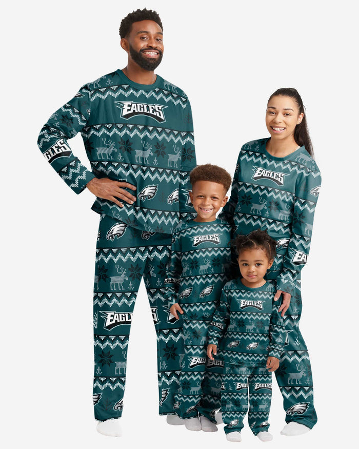 Philadelphia Eagles Mens Ugly Pattern Family Holiday Pajamas FOCO - FOCO.com