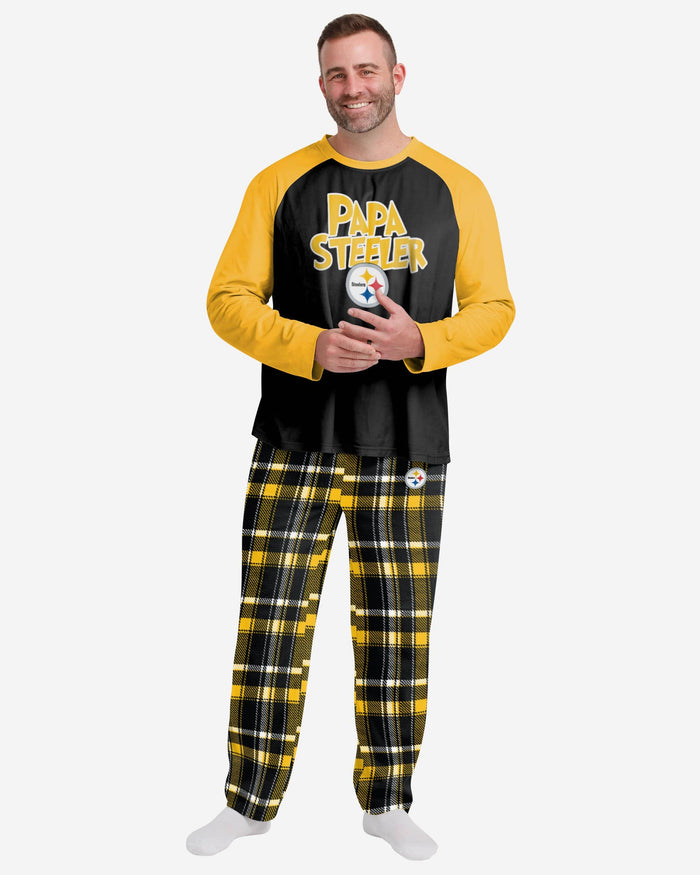 Pittsburgh Steelers Mens Plaid Family Holiday Pajamas FOCO S - FOCO.com