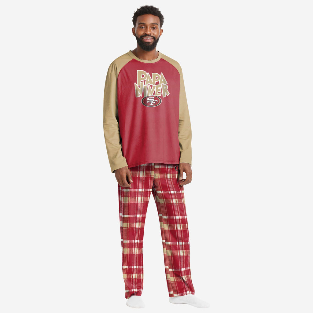 San Francisco 49ers Mens Plaid Family Holiday Pajamas FOCO S - FOCO.com