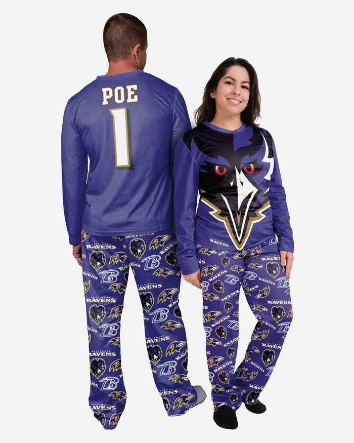 Poe Baltimore Ravens Mascot Pajamas FOCO - FOCO.com