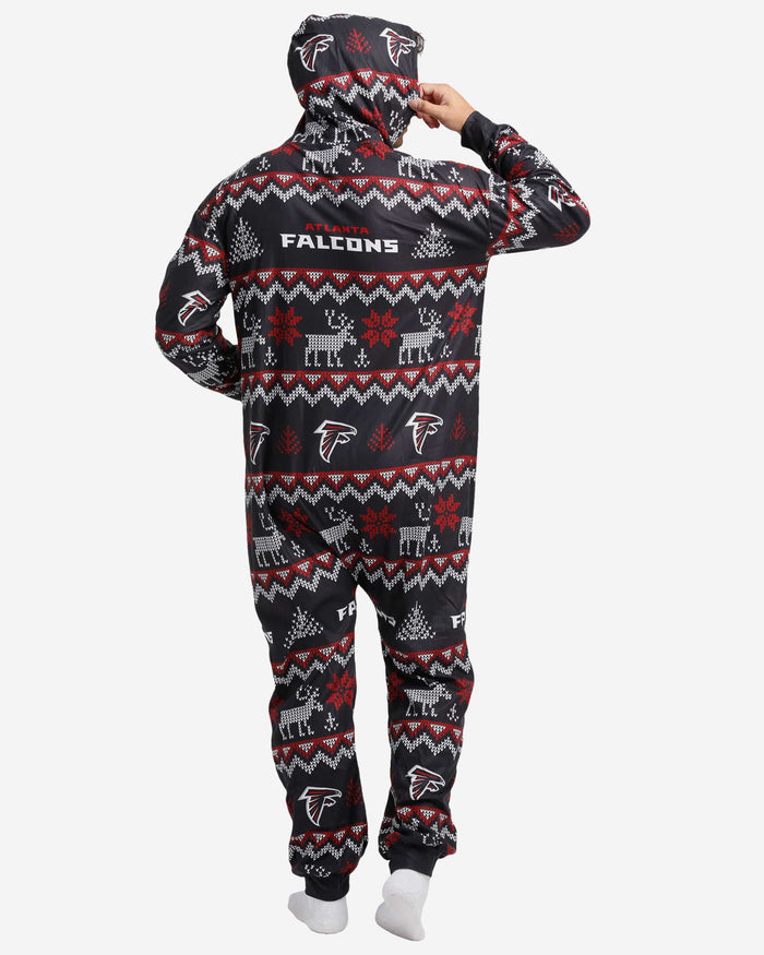 Atlanta Falcons Ugly Pattern One Piece Pajamas FOCO - FOCO.com
